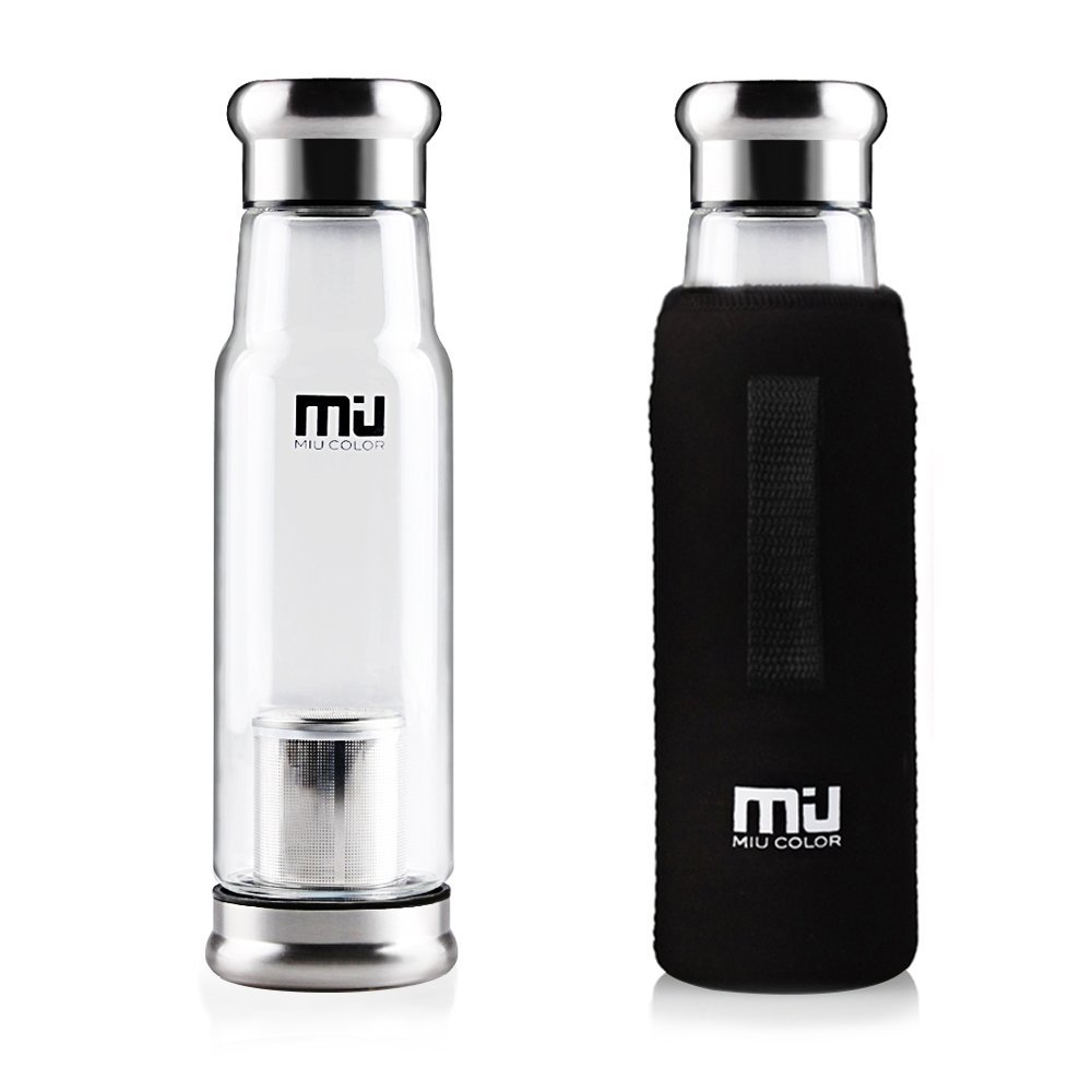 Glass Water Bottle with Tea Infuser – Umami Bentos