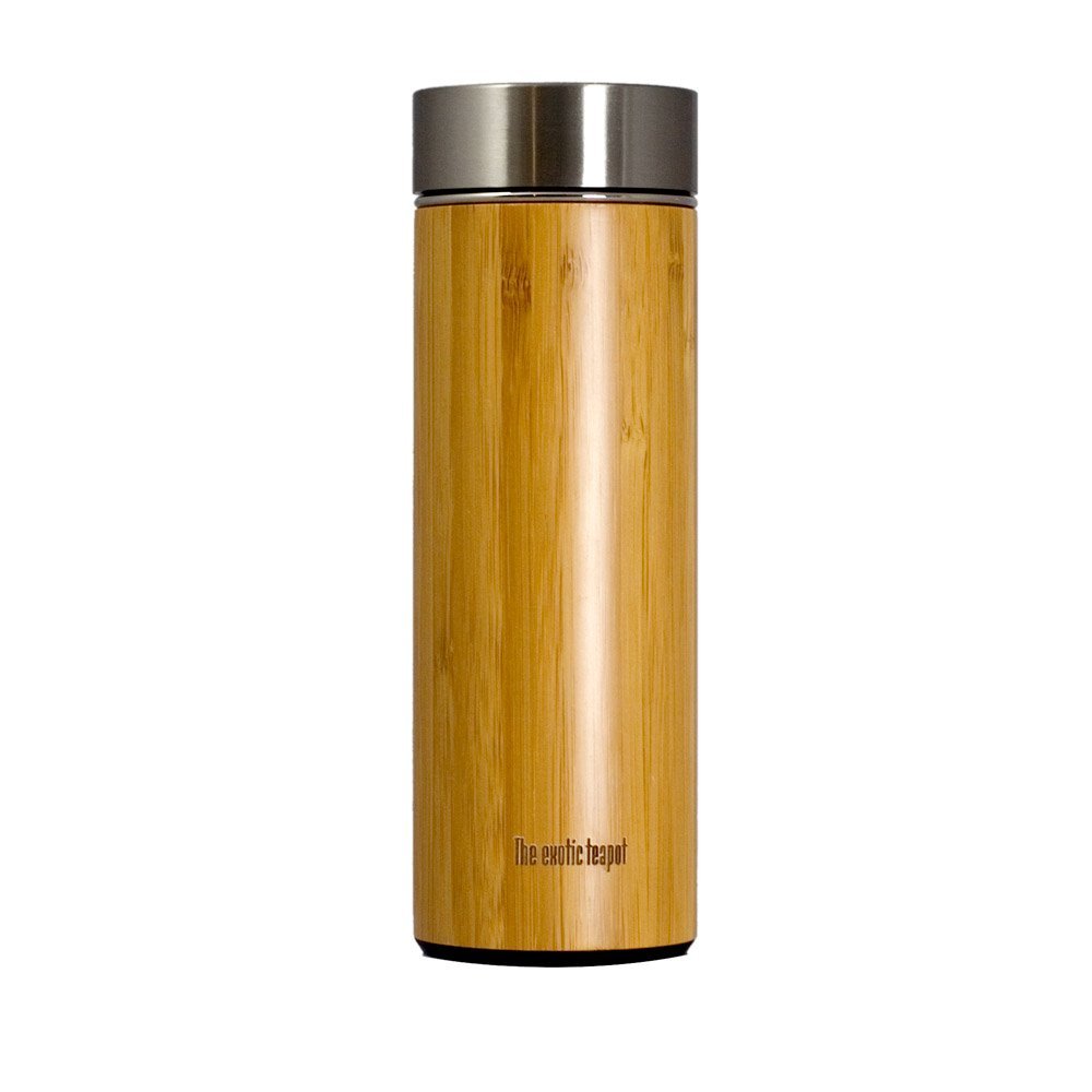 Bamboo thermal travel flask